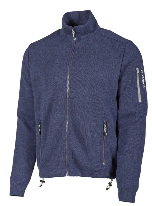 HADAR FULL ZIP WINDBREAKER, 100% EXTRA FINE MERINOULL — STEELBLUE