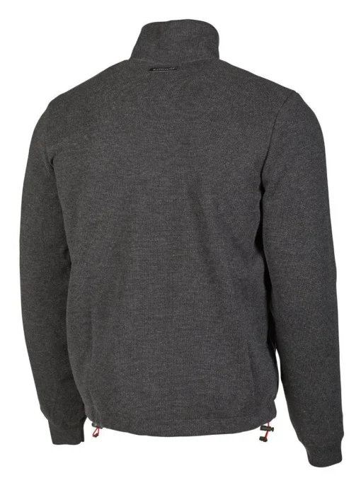 HADAR FULL ZIP WINDBREAKER, 100% EXTRA FINE MERINOULL — GRAPHITE MARL