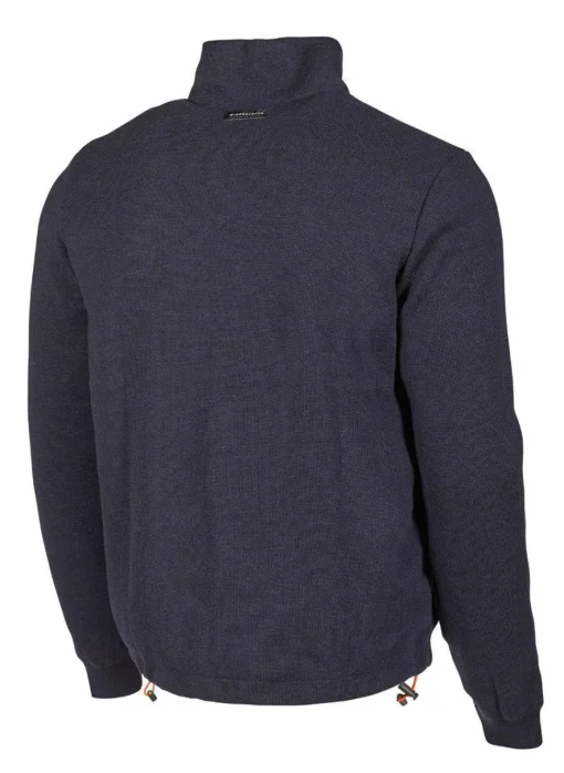 HADAR FULL ZIP WINDBREAKER, 100% EXTRA FINE MERINOULL — NAVY