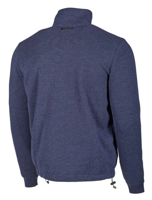 HADAR FULL ZIP WINDBREAKER, 100% EXTRA FINE MERINOULL — STEELBLUE