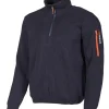 HADAR HALF ZIP, 100% EXTRA FINE MERINOULL — NAVY