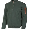 HADAR HALF ZIP, 100% EXTRA FINE MERINOULL — RIFLE GREEN