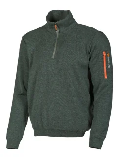 HADAR HALF ZIP, 100% EXTRA FINE MERINOULL — RIFLE GREEN