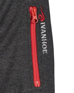 HADAR HALF ZIP, 100% EXTRA FINE MERINOULL — GRAPHITE MARL