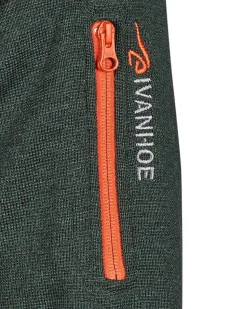 HADAR HALF ZIP, 100% EXTRA FINE MERINOULL — RIFLE GREEN