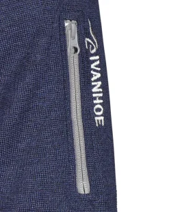 HADAR HALF ZIP, 100% EXTRA FINE MERINOULL — STEELBLUE