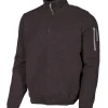 HADAR HALF ZIP WINDBREAKER, 100% EXTRA FINE MERINOULL — BLACK