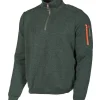 HADAR HALF ZIP WINDBREAKER, 100% EXTRA FINE MERINOULL — RIFLE GREEN