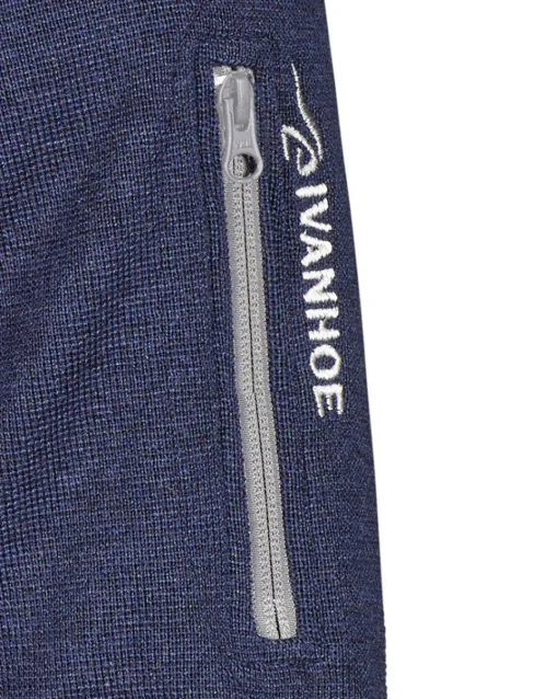 HADAR HALF ZIP WINDBREAKER, 100% EXTRA FINE MERINOULL — STEELBLUE