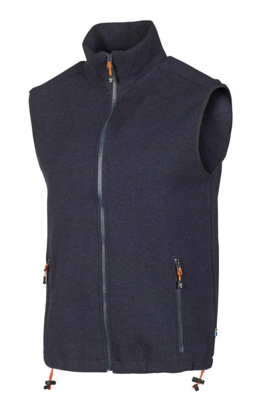 HADAR VEST, 100% EXTRA FINE MERINOULL — NAVY