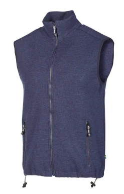 HADAR VEST, 100% EXTRA FINE MERINOULL — STEELBLUE