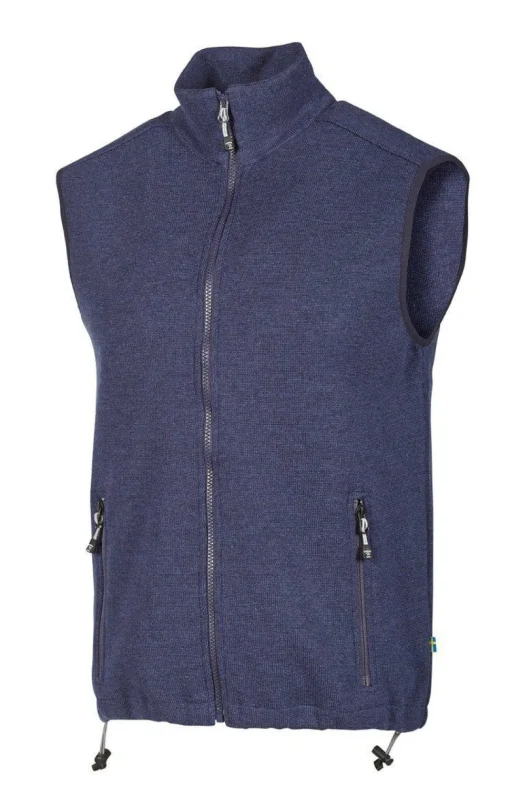 HADAR VEST, 100% EXTRA FINE MERINOULL — STEELBLUE
