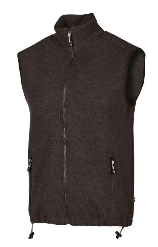 HADAR VEST, 100% EXTRA FINE MERINOULL — BLACK