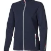 HEDDA FULL ZIP, 100% EXTRA FINE MERINOULL — NAVY