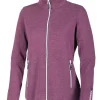 HEDDA FULL ZIP, 100% EXTRA FINE MERINOULL — PURPLE