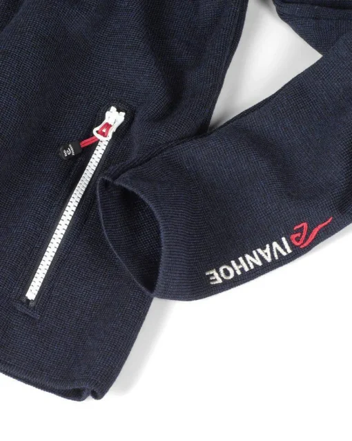 HEDDA FULL ZIP, 100% EXTRA FINE MERINOULL — NAVY