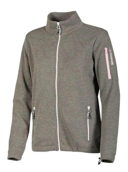 HEDDA WINDBREAKER, 100% EXTRA FINE MERINOULL — LICHEN GREEN