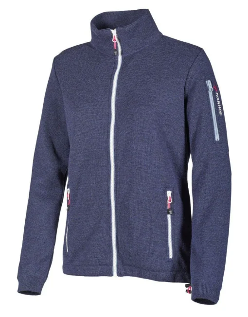 HEDDA WINDBREAKER, 100% EXTRA FINE MERINOULL — STEELBLUE