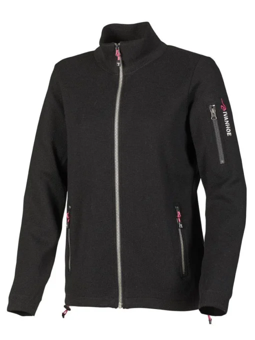 HEDDA WINDBREAKER, 100% EXTRA FINE MERINOULL — BLACK