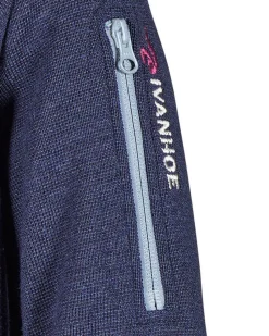 HEDDA WINDBREAKER, 100% EXTRA FINE MERINOULL — STEELBLUE