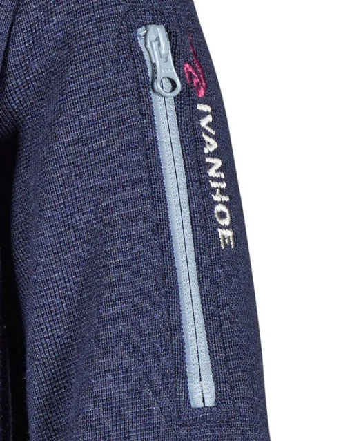 HEDDA WINDBREAKER, 100% EXTRA FINE MERINOULL — STEELBLUE