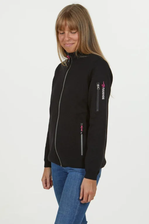 HEDDA WINDBREAKER, 100% EXTRA FINE MERINOULL — BLACK