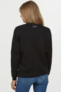 HEDDA WINDBREAKER, 100% EXTRA FINE MERINOULL — BLACK