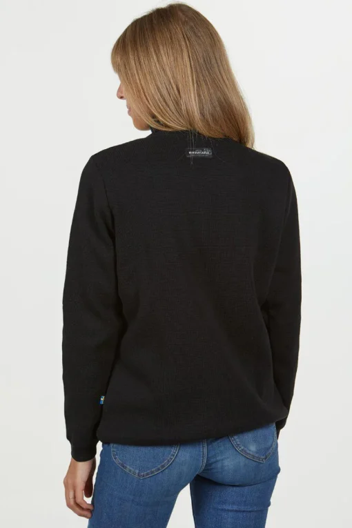 HEDDA WINDBREAKER, 100% EXTRA FINE MERINOULL — BLACK