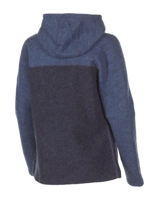 HILMA HOOD, 100% FILTAD ULL — DENIM