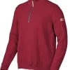 HUGO HALF ZIP, WINDBREAKER, 100% ULL — DEEP RED