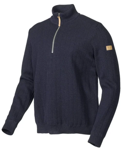 HUGO HALF ZIP, WINDBREAKER, 100% ULL — NAVY