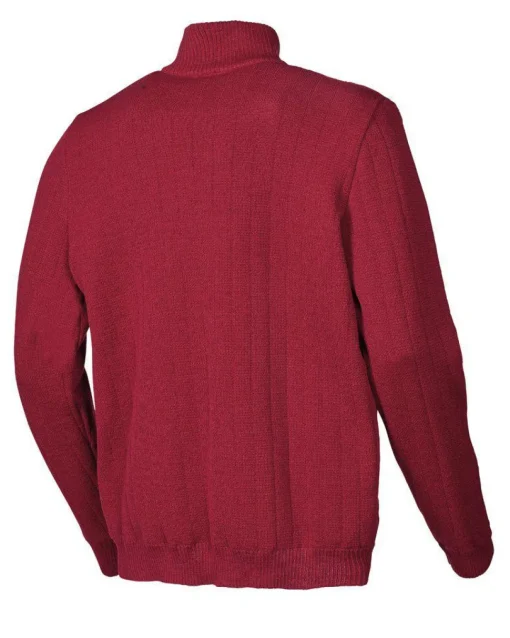HUGO HALF ZIP, WINDBREAKER, 100% ULL — DEEP RED