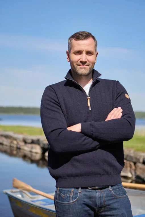 HUGO HALF ZIP, WINDBREAKER, 100% ULL — NAVY