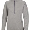 JANA HALF ZIP, 100% EXTRA FINE MERINOULL — GREY MARL