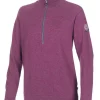 JANA HALF ZIP, 100% EXTRA FINE MERINOULL — PURPLE