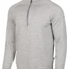 JOJJE HALF ZIP, 100% EXTRA FINE MERINOULL — GREY MARL