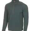 JOJJE HALF ZIP, 100% EXTRA FINE MERINOULL — RIFLE GREEN