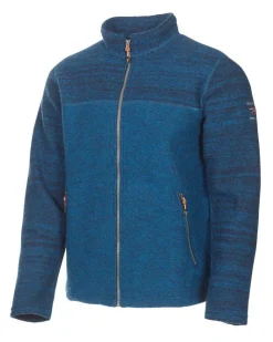 JON FULL ZIP, 100% FILTAD ULL — ELECTRIC BLUE