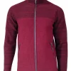 JON FULL ZIP, 100% FILTAD ULL — DEEP RED