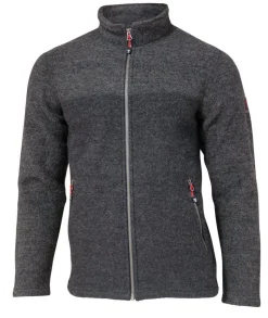 JON FULL ZIP, 100% FILTAD ULL — GREY