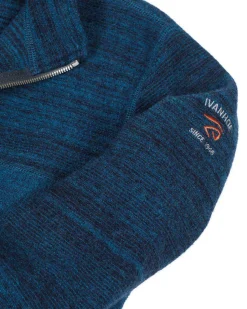 JON FULL ZIP, 100% FILTAD ULL — ELECTRIC BLUE