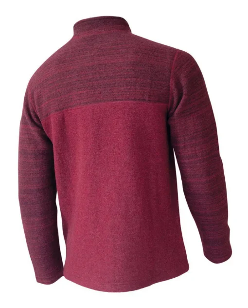 JON FULL ZIP, 100% FILTAD ULL — DEEP RED