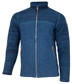 JON FULL ZIP, 100% FILTAD ULL — ELECTRIC BLUE