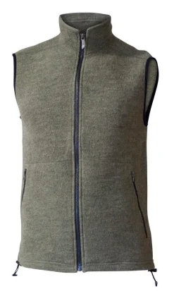KURRE VEST, 60% FILTAD ULL, 40% LYOCELL — LICHEN GREEN