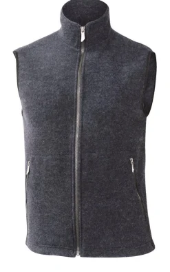 KURRE VEST, 60% FILTAD ULL, 40% LYOCELL — GRAPHITE MARL