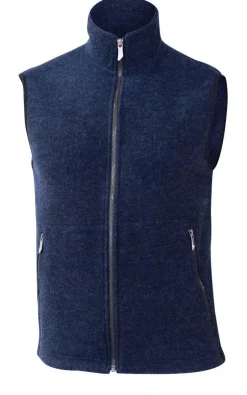 KURRE VEST, 60% FILTAD ULL, 40% LYOCELL — LIGHT NAVY