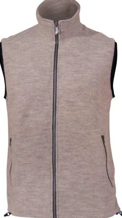 KURRE VEST, 60% FILTAD ULL, 40% LYOCELL — STONE
