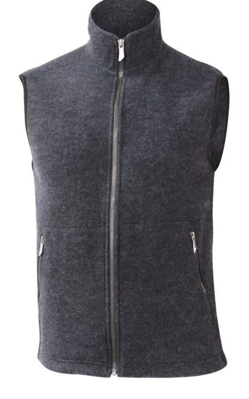 KURRE VEST, 60% FILTAD ULL, 40% LYOCELL — GRAPHITE MARL