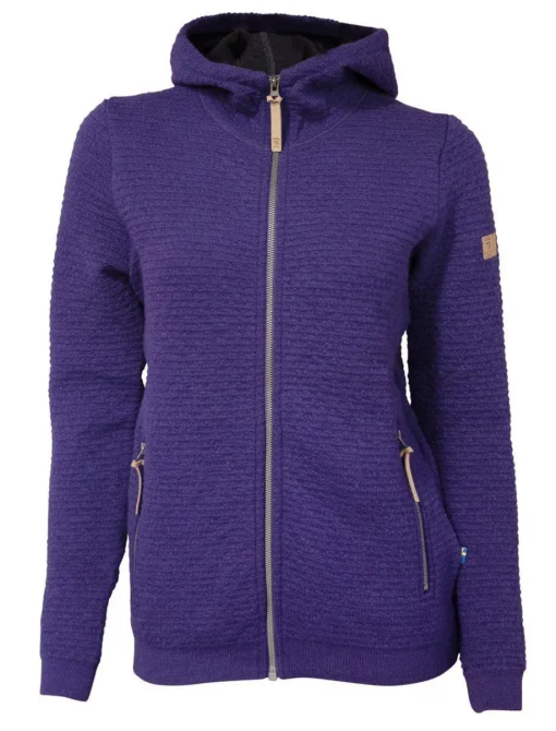 MOREL HOOD FEMALE, 60% FILTAD ULL, 40% LYOCELL — DARK PURPLE