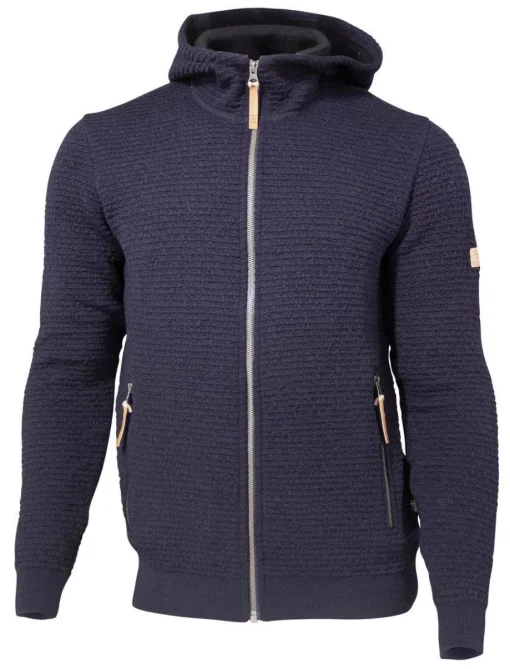 MOREL HOOD MALE, 60% FILTAD ULL, 38% LYOCELL — NAVY